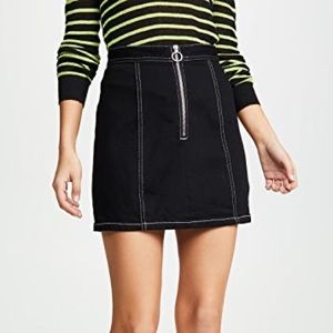 Black zip up skirt